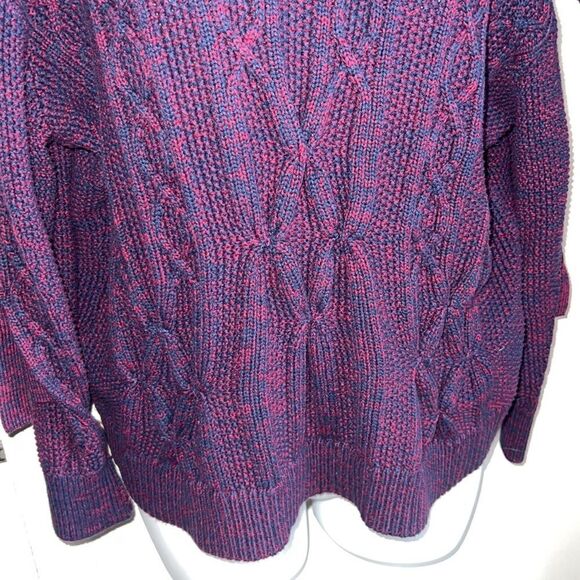 PROJECT NAADAM Anthro Marbled Cable Knit Cold Shoulder Sweater-S - Picture 4 of 8